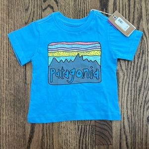Patagonia baby organic cotton blue infant tee 3-6m
